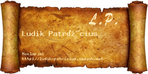 Ludik Patrícius névjegykártya
